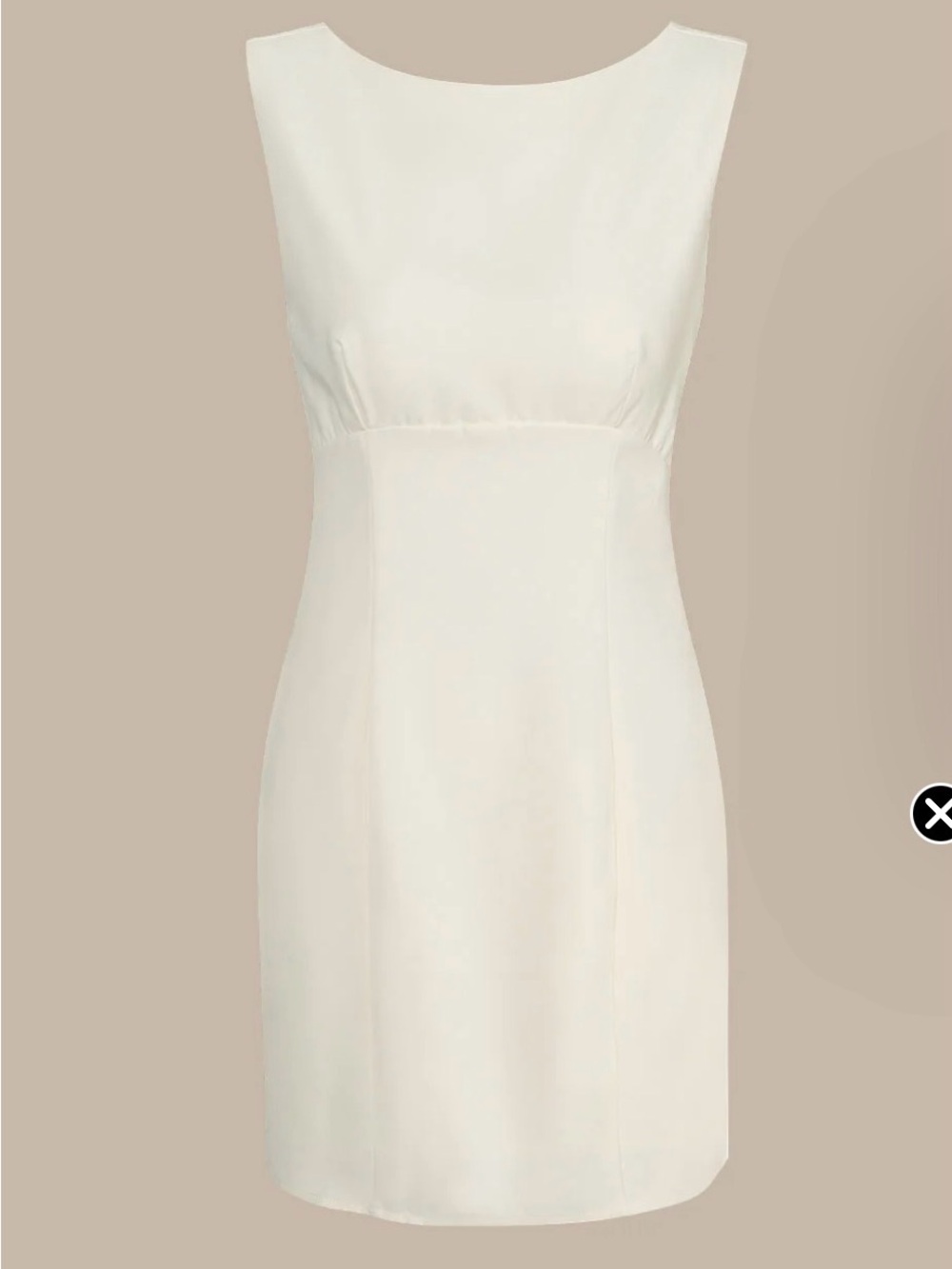Sleeveless Ivory Shift Dress - with Bow on Back Elegant Minimalist Dress - Picture 4 of 5